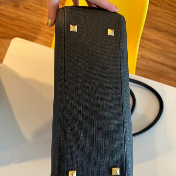 Dagne Dover Signature Classic Coated Canvas Tote Onyx - Picture 7 of 7